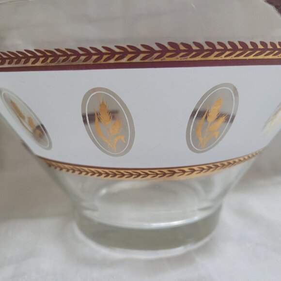 Vintage Anchor Hocking Golden Wheat Clear Glass Salad Serving Bowl - Picture 2 of 6